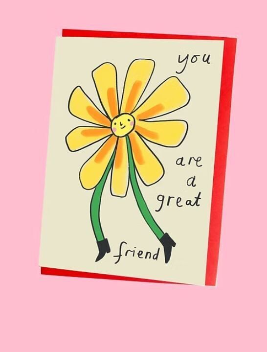 Tarjeta de felicitación con flores para un gran amigo