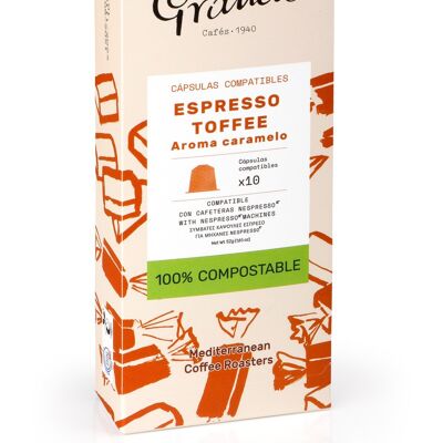 TOFFEE ESPRESSO - CAPSULES COMPOSTABLES COMPATIBLES AVEC NESPRESSO