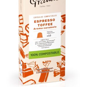 TOFFEE ESPRESSO - CAPSULES COMPOSTABLES COMPATIBLES AVEC NESPRESSO