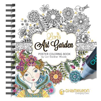 Livre de coloriage chameleon pens - lori's art garden 1