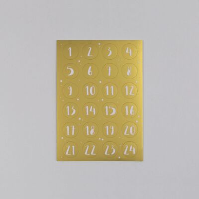 Advent stickers on gold foil 24 numbers Nevio