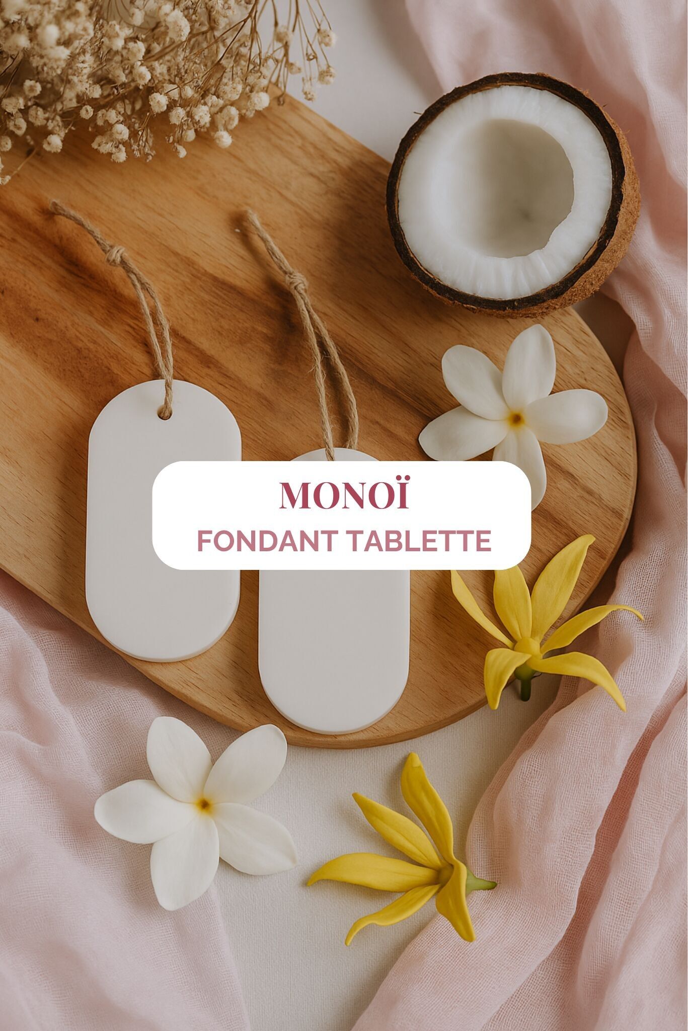 Tavoletta di cera profumata "Monoï" 10 ore