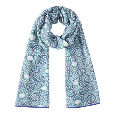 Modal Scarf with Blue Print