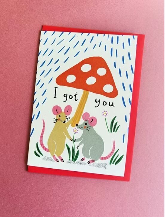 Tarjeta de felicitación "Te tengo ratones"