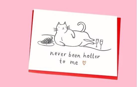 Tarjeta de felicitación de Hot Cat