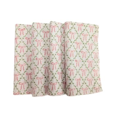 Servilletas rosas Elizabeth Bow, juego de 4