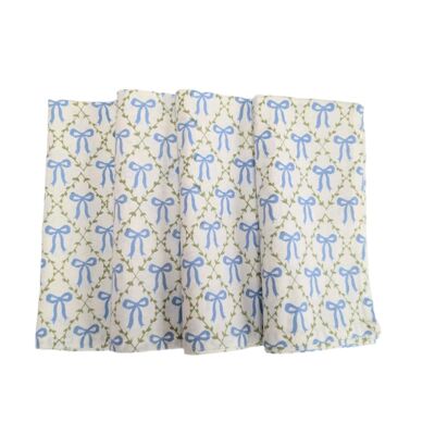 Servilletas azules Elizabeth Bow, juego de 4