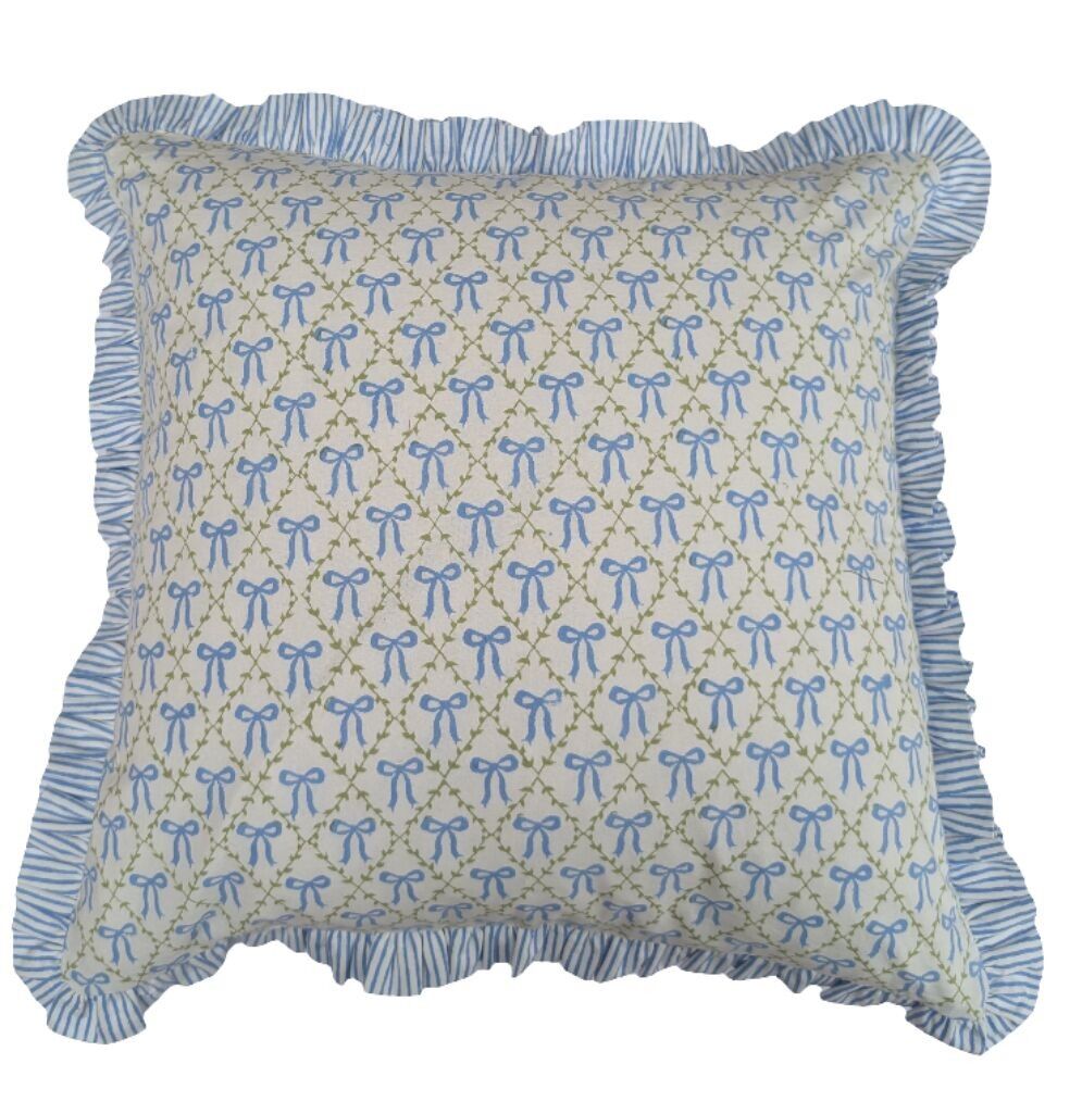 Fodera per cuscino Elizabeth Blue Frill