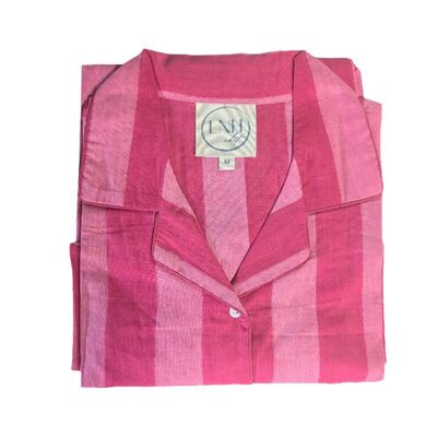 Camicia da notte a righe rosa acceso