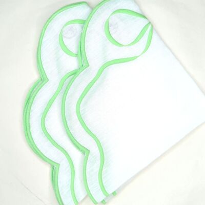 Set di 2 tovagliette in lino Elizabeth bianco/verde