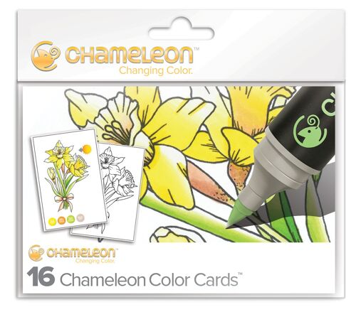 Cartes de coloriage chameleon pens - thème fleurs