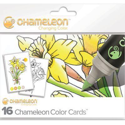 Cartes de coloriage chameleon pens - thème fleurs