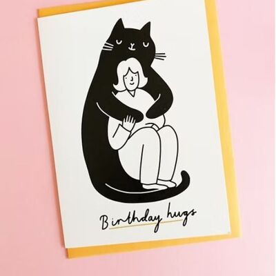 Carte de vœux d'anniversaire de chat géant