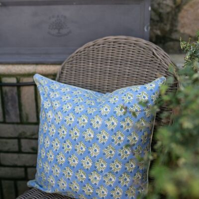 Emily Blue Piped Cushion Cover