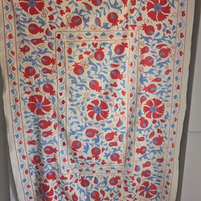 Suzani Silk Thread, Blue & Coral