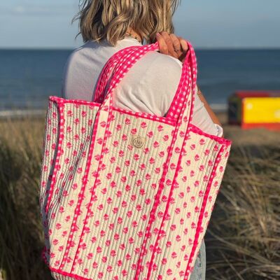 Neema pink and white Tote