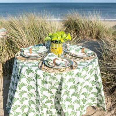 Nappe ronde moderne vert palmier