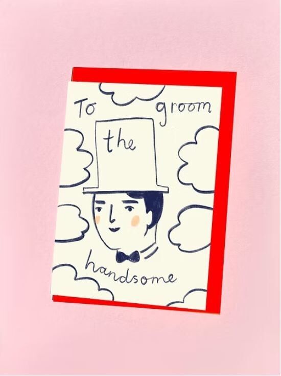 Tarjeta de felicitación para un novio guapo