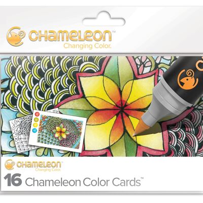 Cartes de coloriage chameleon pens - thème zen
