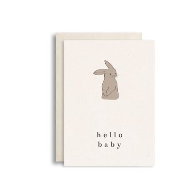 Greeting card hello baby rabbit