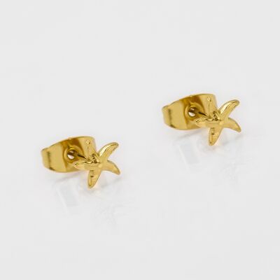 Stainless steel mini stud earrings – star motif – Set of 5 pieces