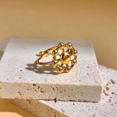 Minimalist Stainless Steel Wheel Ring Clean Design