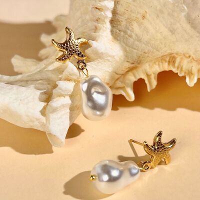 Stainless steel starfish earrings
