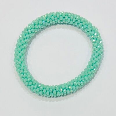 Bracelet perles facettees rondes look fin et lumineux
