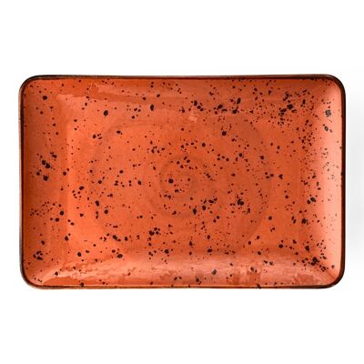 Assiette de service en porcelaine - Série Fairlie, orange - 30 x 20 cm
