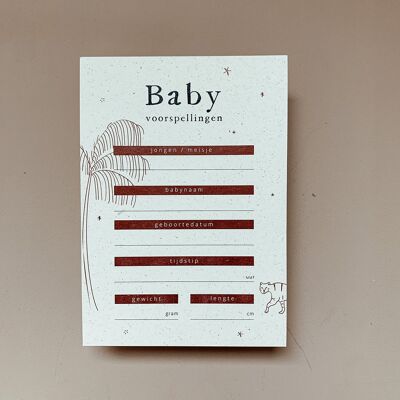 Tarjetas de previsión de baby shower | sostenible | 10 piezas