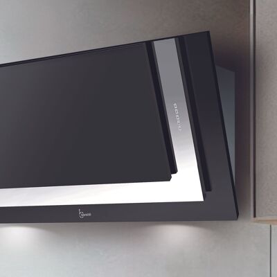 HOTTE DIVINE cm.90 - Acier inoxydable, noir - 800 m3/h