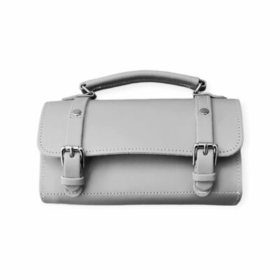 Borsa bowler in pelle fatta a mano - Grigio fantasma
