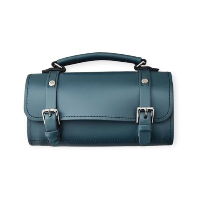 Handmade Leather Bowler Bag - Pine Green