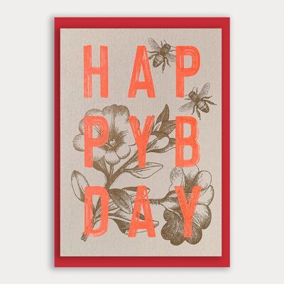 Maxi biglietto per compleanno / Happy B-Day / A5 / carta ecologica