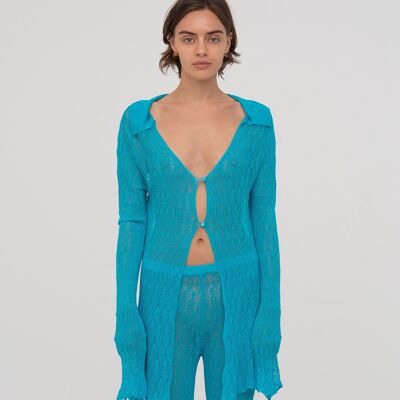 Haut large bleu de punto Saint Knit