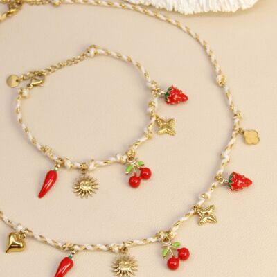 Set Necklace and bracelet charms - Set Fruits d’Or
