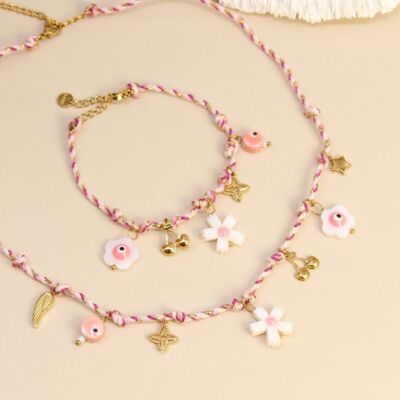 Charm’s Rose Necklace & Bracelet Set – Crunchy Fantasy Duo
