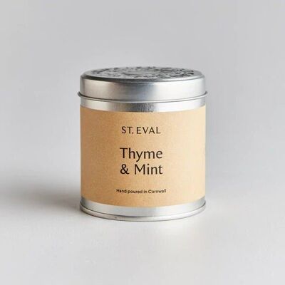 Vela perfumada en lata de St Eval: tomillo y menta