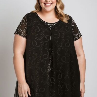 Plus size top + undershirt set (A209)