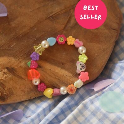 Bracelet Tutti Color - Bracelet élastique en perles multicolore