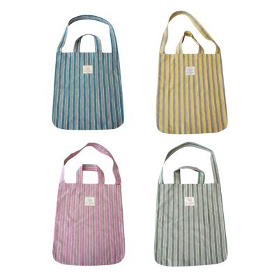 Set di 4 borse tote in cotone con doppi manici
