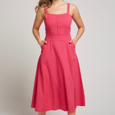 RIANNE - Robe midi à fines bretelles