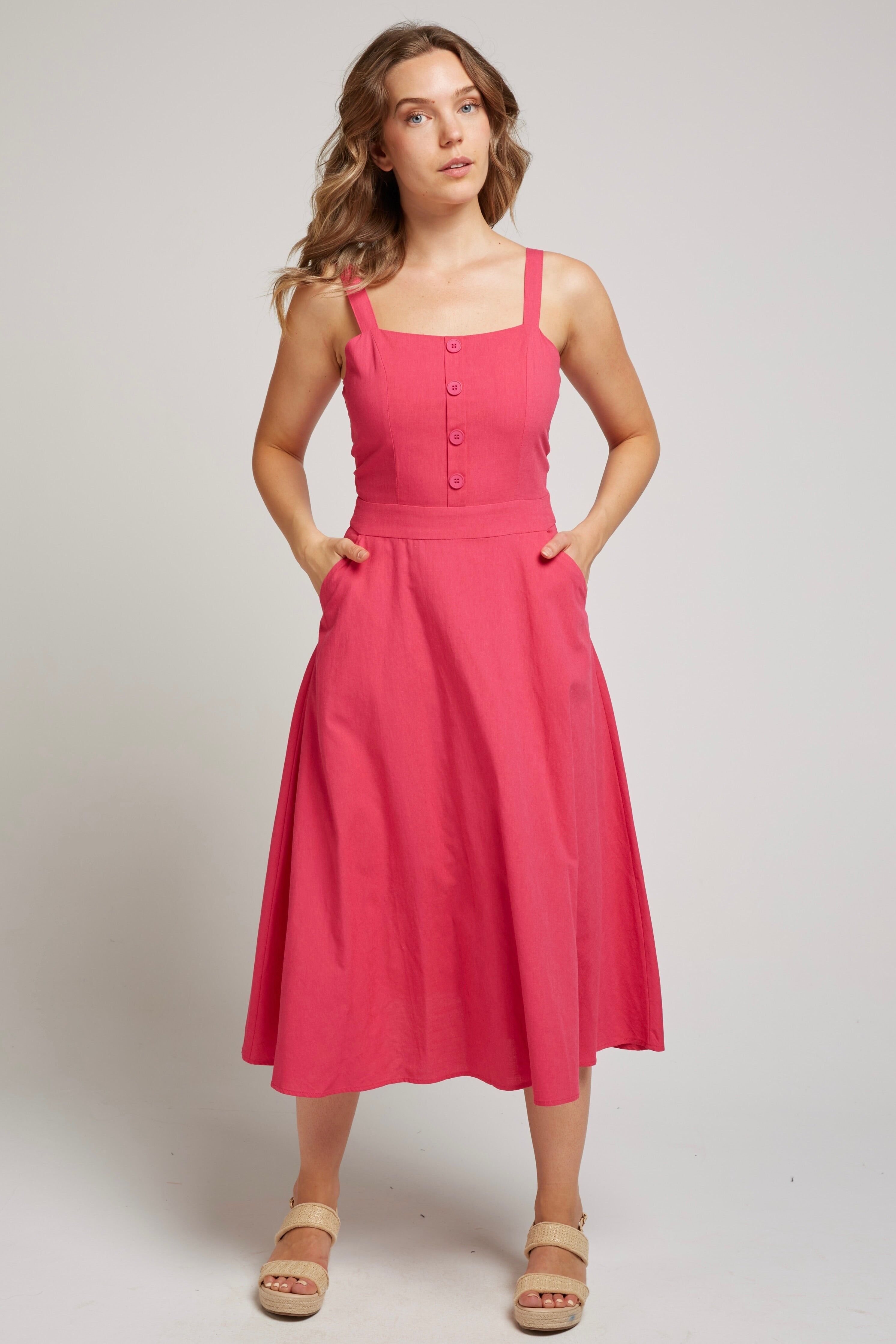 RIANNE - Midikleid mit dünnen Trägern