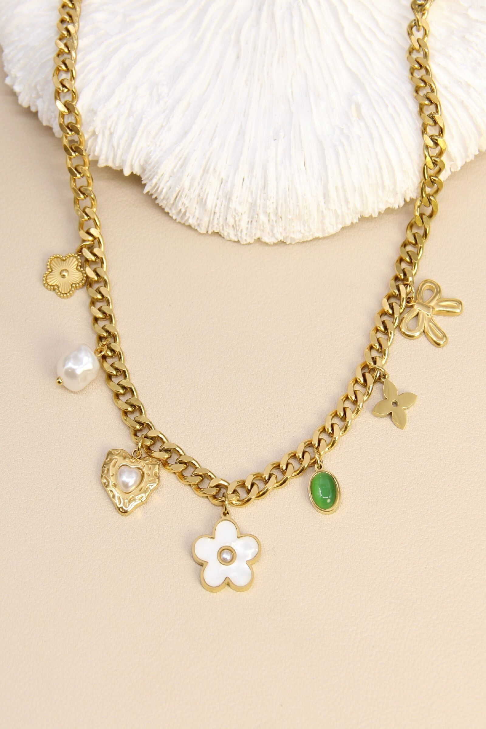 Collier gourmette charms fantaisie – Mix & Match bohème