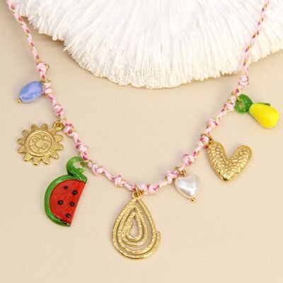 Collier fantaisie charms fruits – Look estival vitaminé