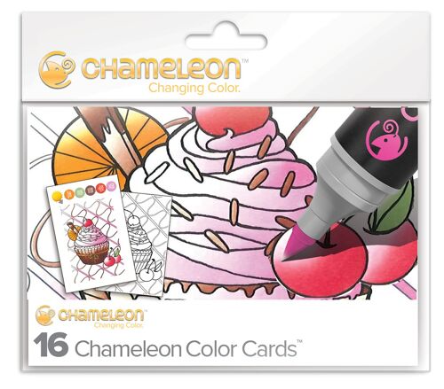 Cartes de coloriage chameleon pens - thème sweet délices