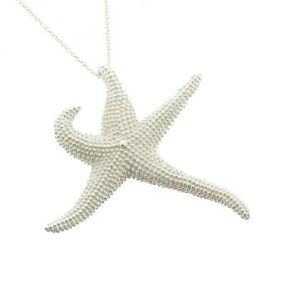 Sterling Silver Starfish Pendant with 18" Trace Chain and Presentation Box
