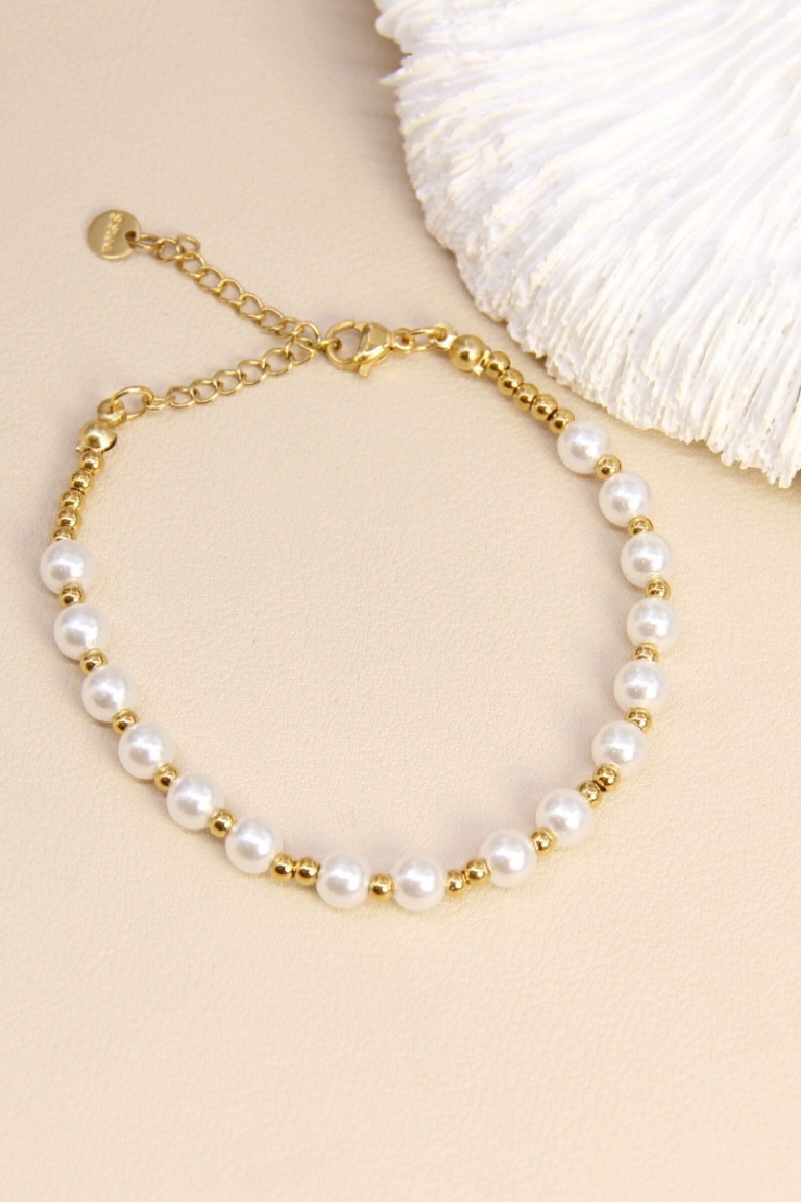 Bracelet perles en acier inoxydable – Élégance intemporelle