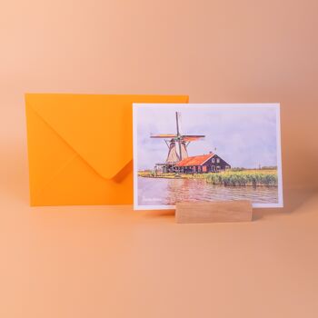 Zaandam Fields, Pays-Bas - Carte postale A6 avec enveloppe 2