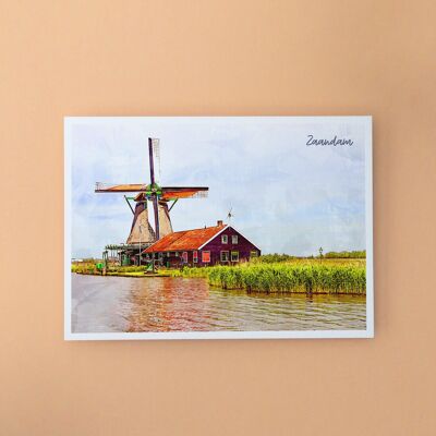 Zaandam Fields, Pays-Bas - Carte postale A6 avec enveloppe